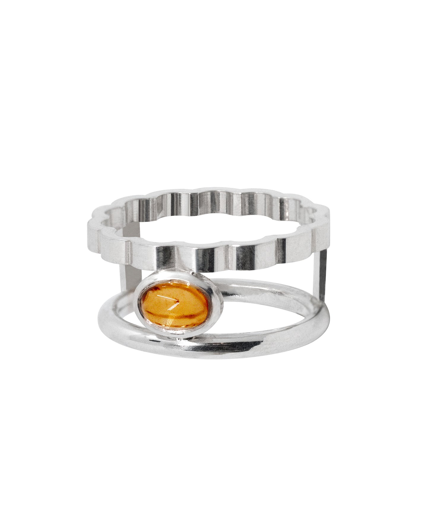 Look on the inside - orange - ring dark citrine