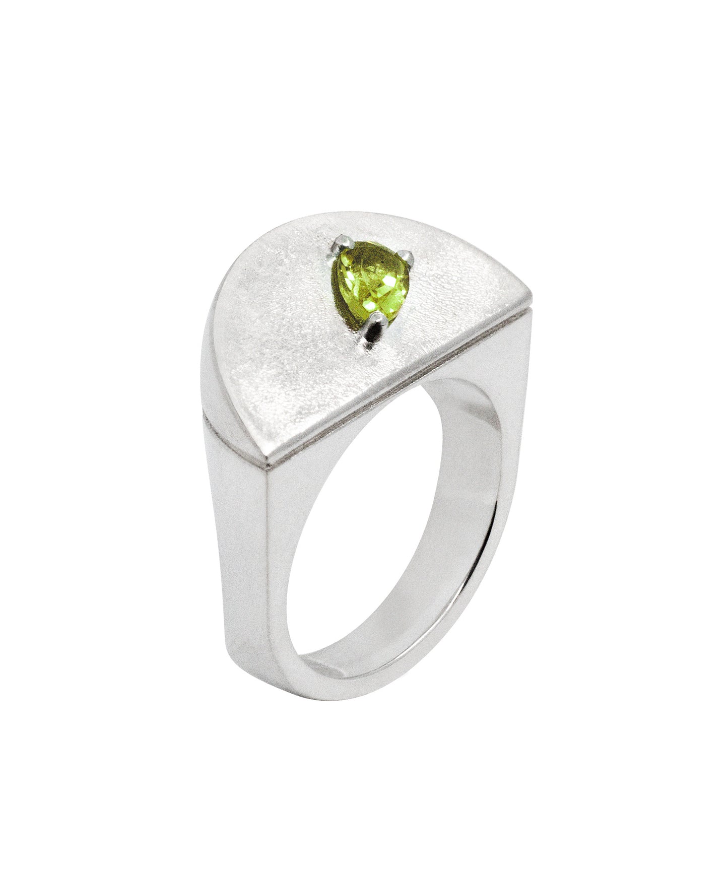 You want a piece? - lime - statement signet ring peridot