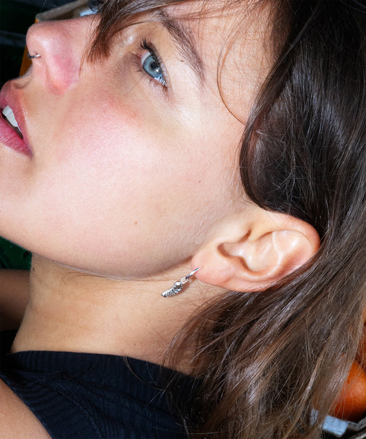 Skin me like a mandarin piece - medium single earhoop