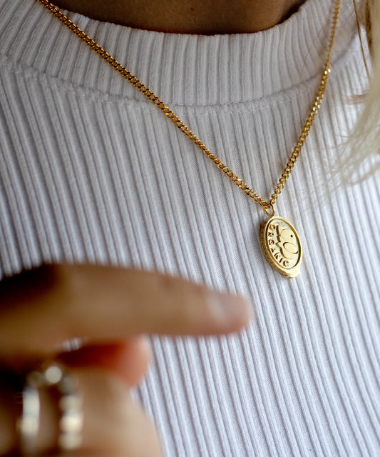 Organic love - sticker/coin necklace