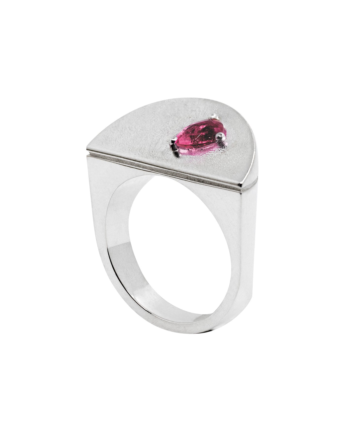 You want a piece? - grapefruit - statement signet ring pink tourmaline