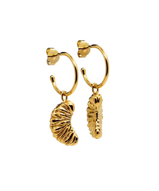 Skin me like a mandarin piece - large earhoops