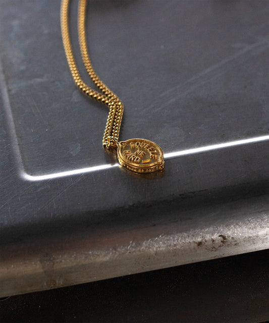 Squeeze me hard and... - sticker/coin necklace
